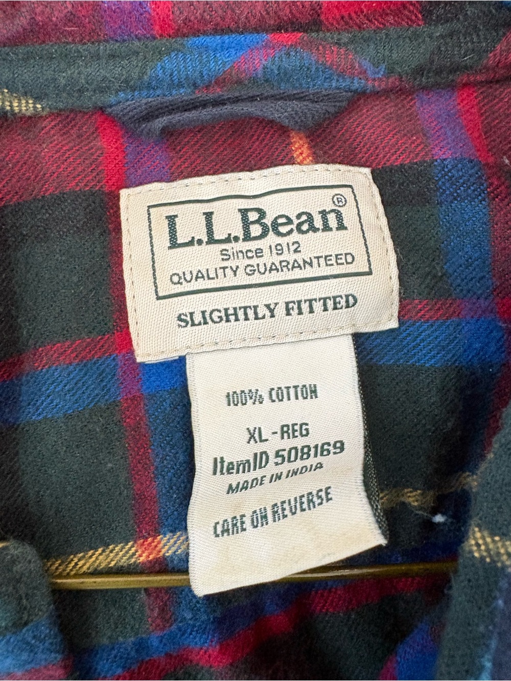 L.L. Bean Men's Plaid Flannel Hooded Shirt Jacket Shacket Size XL - Picture 3 of 9